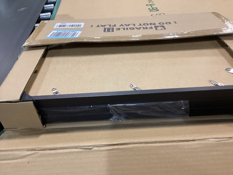 Condition photo showing New/Like New for 12x18 Frame Set of 3 - Display 11x17 Photo with Mat or 12 x 18 Poster without Mat, Wall Mounting Horizontal and Vertical, Black Black 12x18 in