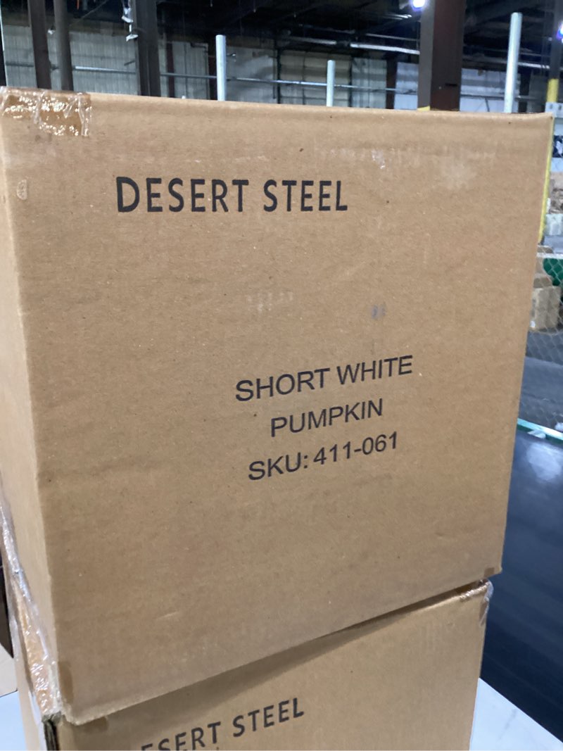 Condition photo showing New/Like New for desert steel tall gourd luminary - (large, yellow) - indoor/outdoor fall holiday metal candle holder for thanksgiving decoration pumpkin