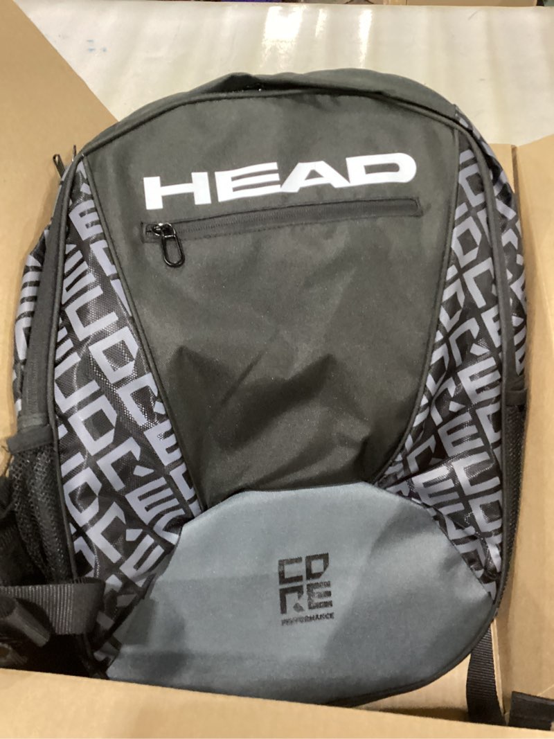 head core tennis backpack - holds 2 racquets with padded adjustable straps sports bag black