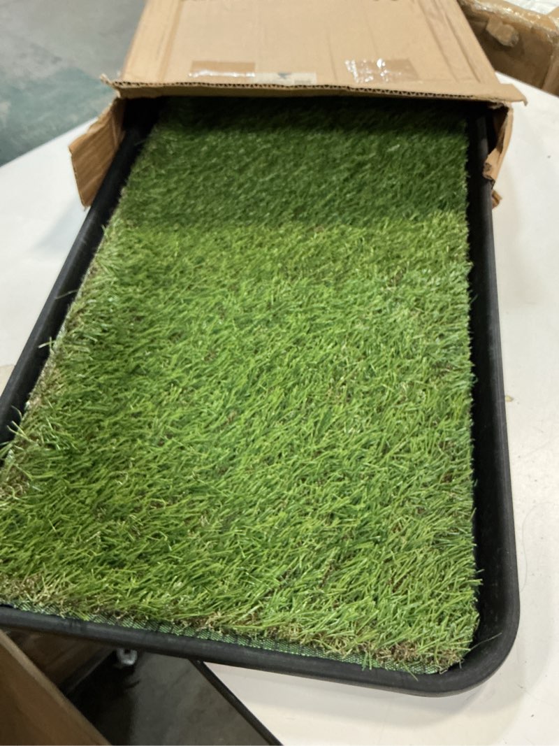 Condition photo showing Good Condition for Ottomanson Artificial Grass Puppy Potty Training Pad with Tray, 15" x 30" Reusable Pee Pad for Small Pets and Dogs Black Tray/Grass 1'3" x 2'6" (Pet)
