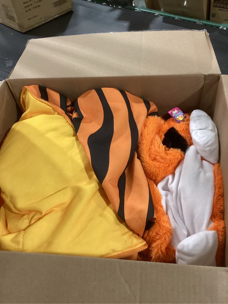 Condition photo showing Good Condition for Happy Nappers: Pillow & Sleepy Sack: Large - Tiger Tobi - 66 x 30, 2-in-1: Plush Animal Opens Into Sleeping Bag, Soft Play & Nap Character, Kids 3+ Large(Pack of 1)