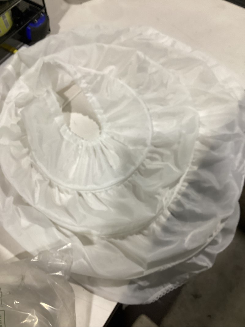 Condition photo showing As Is for yuluosha women crinoline short petticoat for girls victorian skirt ball gown short bustle underskirt for lolita cosplay dress white