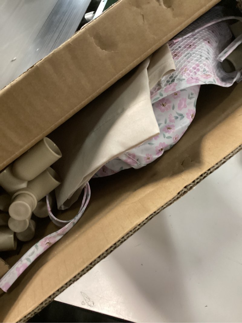Condition photo showing Good Condition for 509 Crew: Little Flora - Twin Doll Play Center - Flower-Tan-Pink, Beds-Feeding Seats-Storage-Pillows-Blankets, Toy Pretend Play Station, Kids 3+