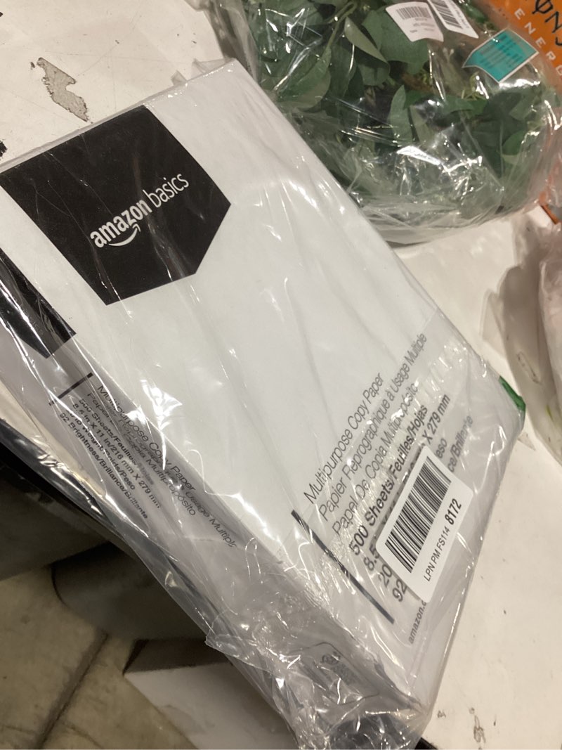 Condition photo showing New/Like New for amazon basics multipurpose copy printer paper, 8.5 x 11 inches, 20 lb, 1 ream, (500 sheets), 92 bright, white 1 ream | 500 sheets letter (8.5x11)