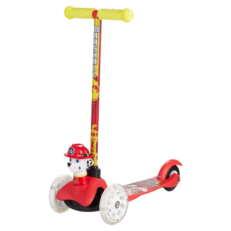 Paw Patrol Marshall Ride-N-Glide Buddies 3D Toddler Scooter, 3 Wheel Scooter for Kids Ages 3+, Red