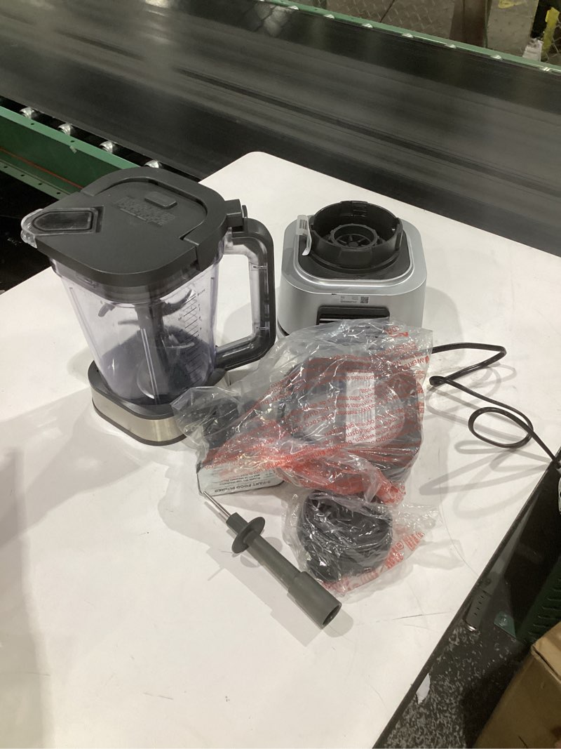 Condition photo showing As Is for (used, not tested, incomplete parts)ninja blender & food processor combo, foodi power blender system for smoothies, bowls, spreads & shakes, 6 functions, 72-oz pitcher, to-go cups, silver, ss401 1600 peak watts