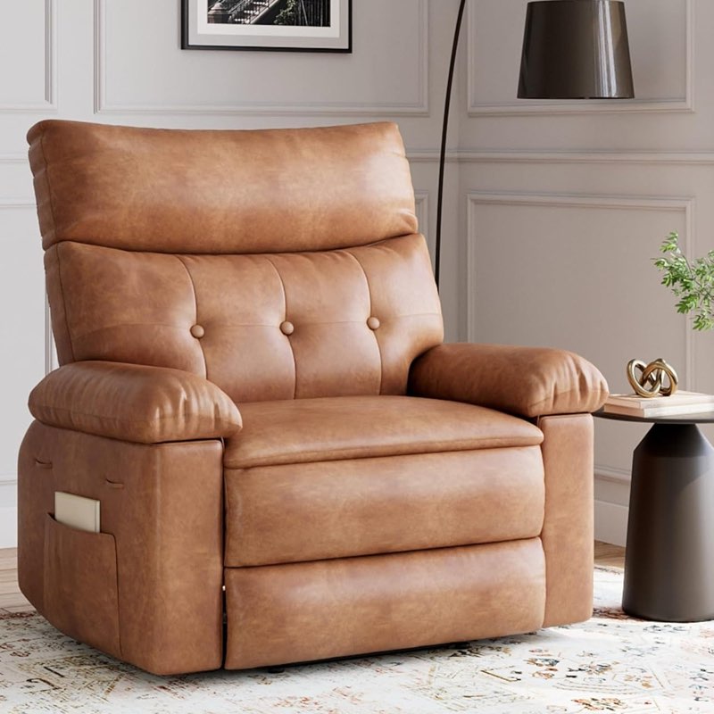 garveehome recliner chair, 360° swivel rocker recliners with heat & massage, soft lazy boy recliner 
