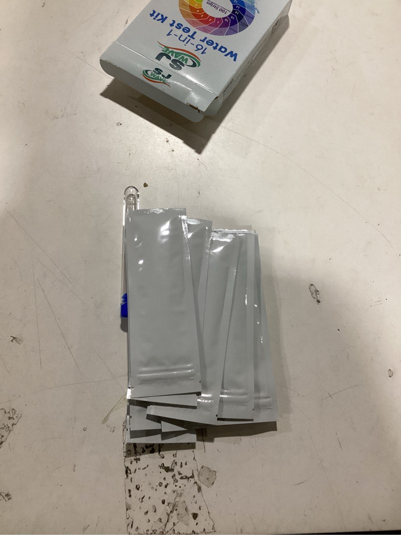 Condition photo showing Good Condition for SJ WAVE 16 in 1 Drinking Water Testing Kits - 100 Strips (10 Strips Per Pouch) Water Testing Kits for Drinking Water, Home Tap and Well Water Test Kit for pH Hardness Lead Iron Copper Chlorine 16 in 1 Drinking Water Test Kit