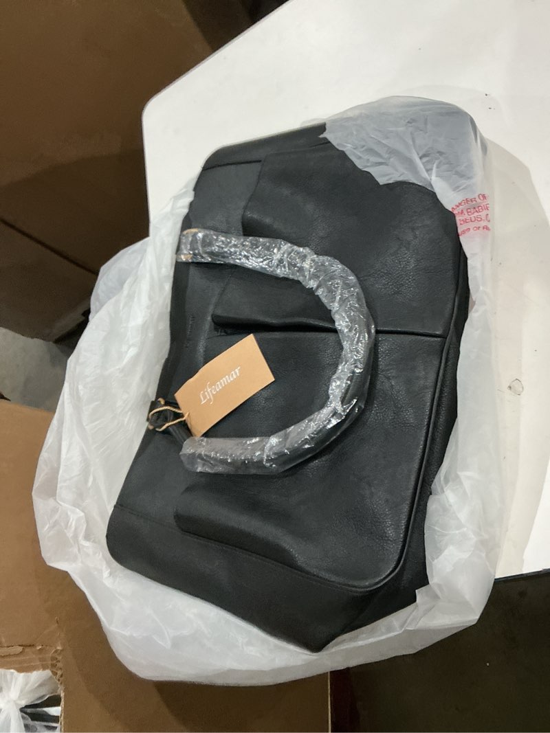 Condition photo showing Good Condition for laptop tote bag for women, leather work tote with padded laptop compartment, cup holder, office computer briefcase