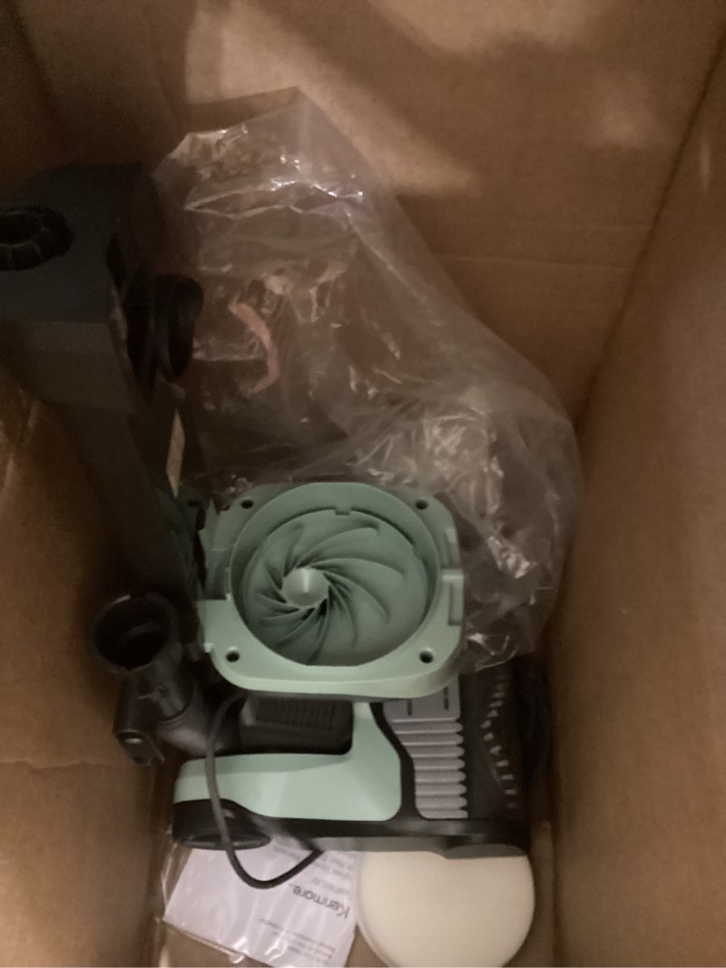 Condition photo showing As Is for Kenmore DU1275 Bagless Upright Vacuum Lightweight Carpet Cleaner with 4 Height Adjustment, Hair Eliminator brushroll, Pet HandiMate & 2 Cleaning Tools Light Green Incomplete 