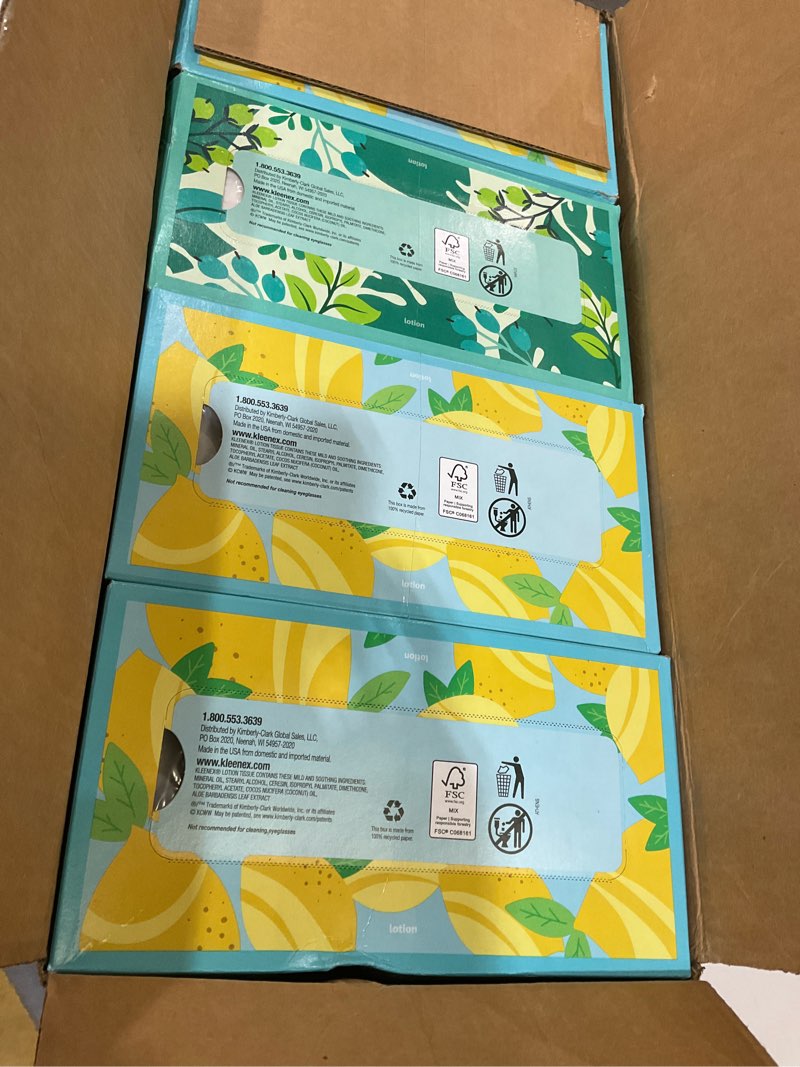 Condition photo showing Good Condition for Kleenex Lotion Facial Tissues with Coconut Oil, 8 Flat Boxes, 180 Tissues Per Box, 3-Ply White 180 Tissues (Pack of 8)