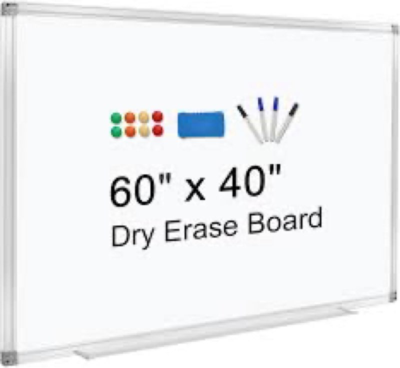 H-Qprobd Dry Erase Board for Wall 60"x40" Aluminum Presentation Magnetic Whiteboard with Long Pen Tr