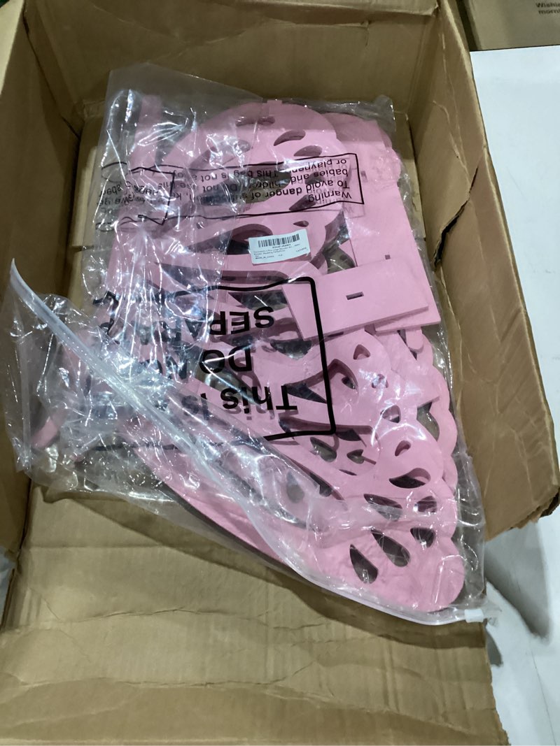 Condition photo showing Good Condition for yousoontic 2 pcs large wooden butterfly props - 20" and 17.5" standing wings cutout backdrop decoration for birthday, baby shower, wedding party(pink) 20" and 17.5" pink