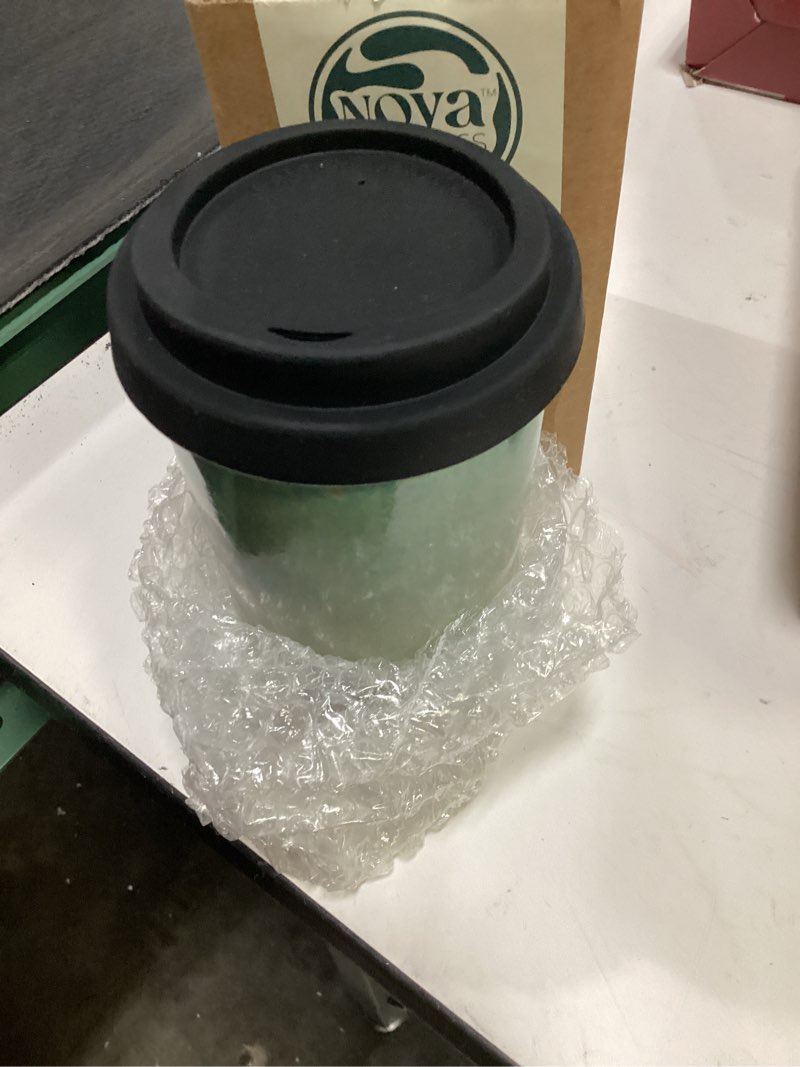 Condition photo showing Good Condition for nova ceramics travel coffee cup– travel coffee tumbler – on the go coffee mug – microwave & dishwasher safe green coffeetumbler - gifts for women men him her – 16oz – jupiter jupiter 16 ounces