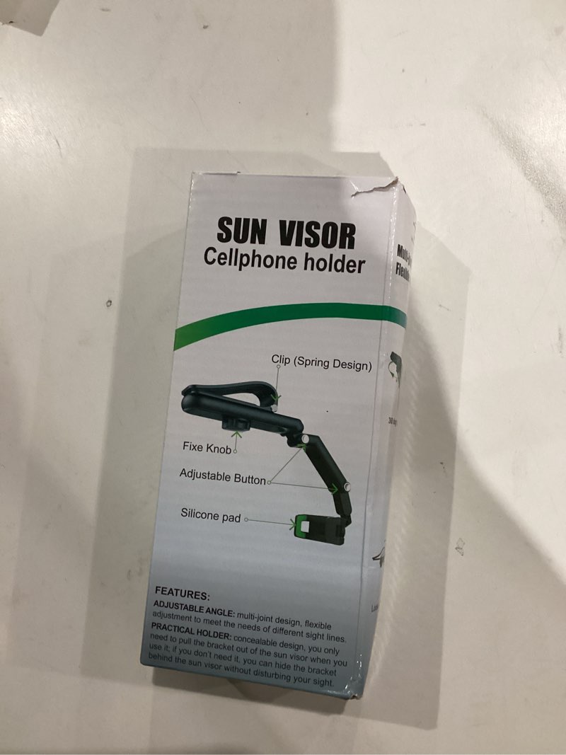 Condition photo showing Good Condition for Sun Visor Phone Holder for Car,360° Swivel Adjustable Sunvisor Phone Holder for Car for Easily Phones Checking,Foldable Cars Phones Holders with 180° Retractable Arm