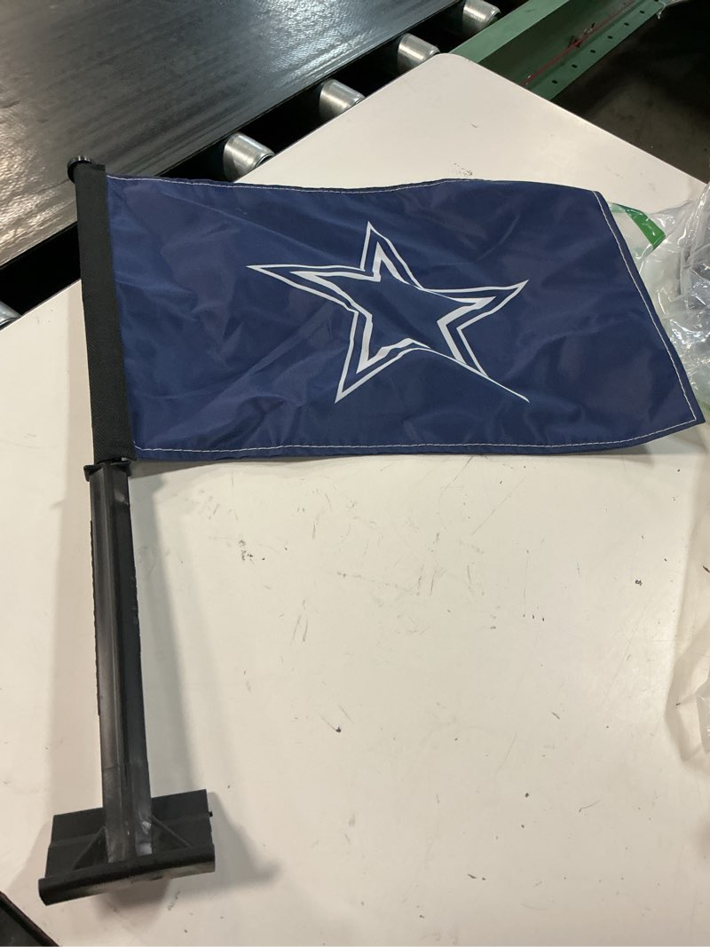 Condition photo showing Good Condition for fanmats nfl car flag large 1pc 11" x 14" dallas cowboys