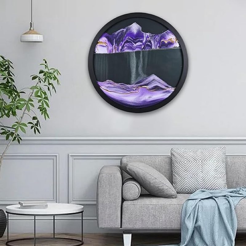 TNSLGHS Moving Sand Art, Wall Mounted Sand Art Liquid Motion, 360°Rotate Moving Sand Wall Art Deep S