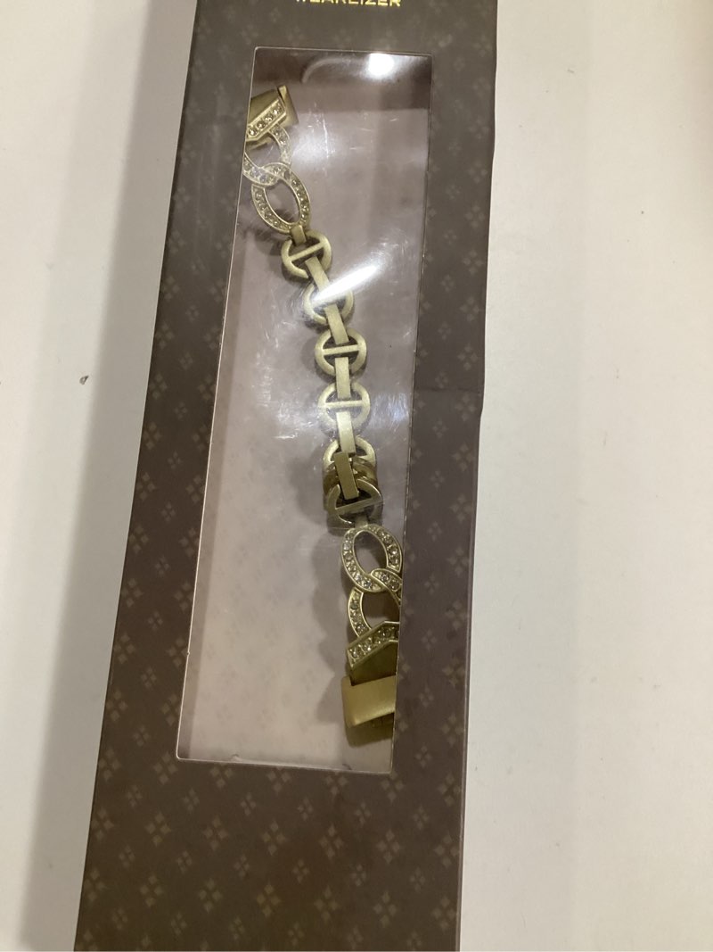Condition photo showing As Is for Wearlizer Compatible with Fitbit Fitbit Charge 6/Charge 5 Bands, Adjustable Premium Metal Straps Bling Bracelet Dressy Wristbands Cute Accessories Replacement Bands for Fitbit Fitbit Charge 6/Charge 5 Bands for Women Soft Gold