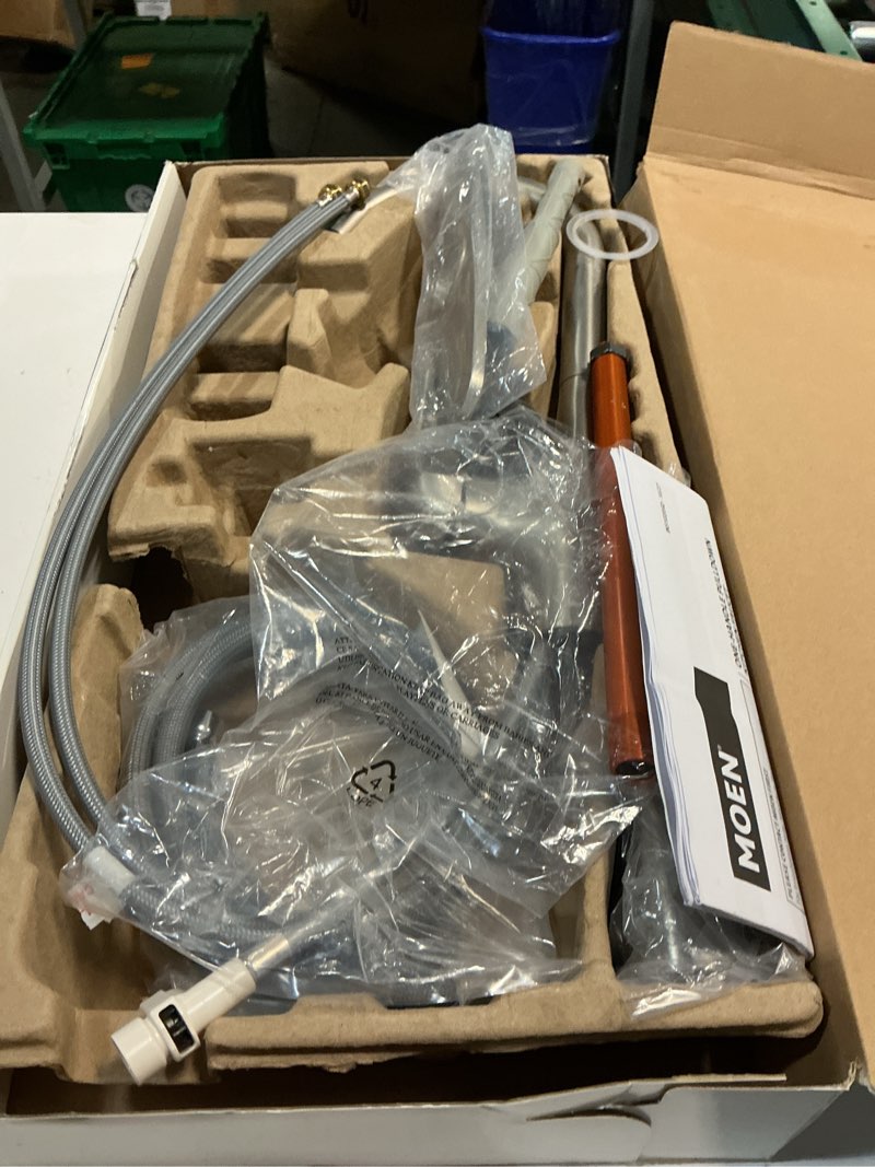 Condition photo showing Good Condition for moen leesi stainless pulldown kitchen sink faucet with power boost, transitional kitchen faucet, one-handle single hole high arc, easy installation, spot resist finish, 87448srs