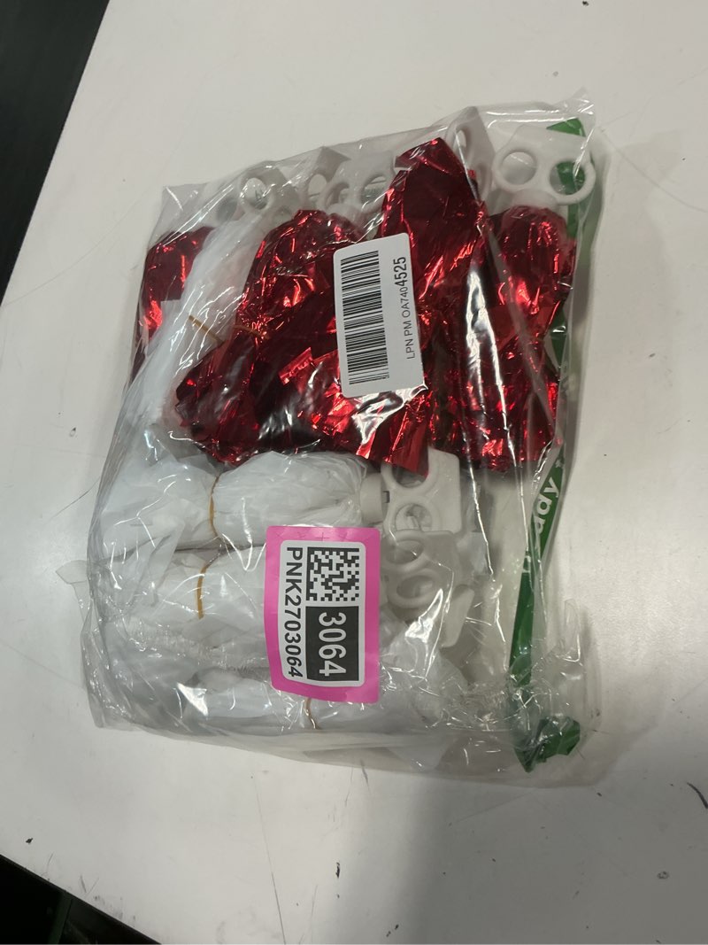 Condition photo showing New/Like New for Deekin 12 Pcs Cheerleading Pom Poms Cheerleader Squad Spirited Fun Pompoms 12 Inch Metallic Foil Cheer Pom Poms with Handle Flowers for Sport Team Dance Costume Party 50g Weight Each Red, White