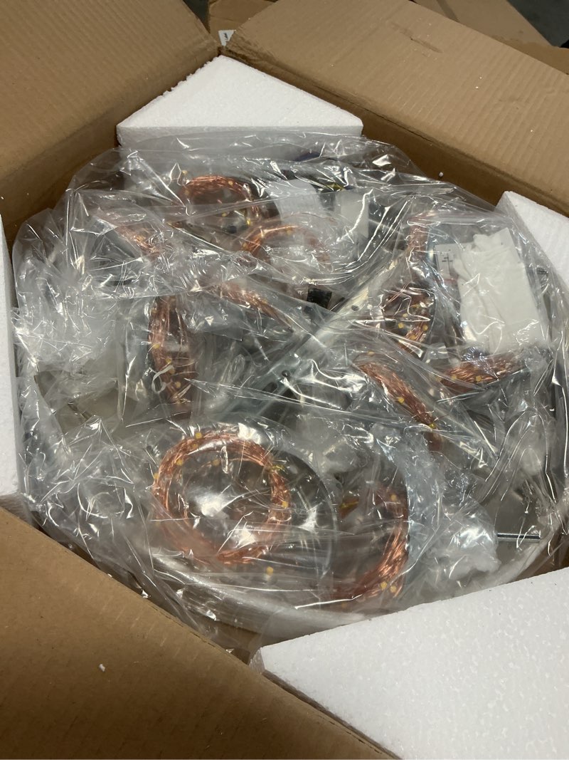 Condition photo showing Good Condition for 10-Light LED Staircase Chandelier Crystal Ceiling Lights Large Chandeliers for High Ceilings, Entryway Modern Lighting Fixture Villas and Stairs, Adjustable Length 16" W x79 H?50W -Grey Gray 10 Lights