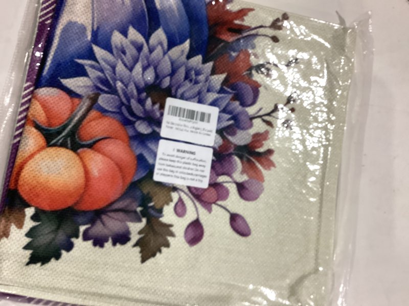 Condition photo showing Good Condition for Fall Decorative Throw Pillow Covers?Autumn Pumpkin and Buffalo Check Plaid Design 20x20 Inch Cushion Cases 2Pack Happy Fall Harvest Farmhouse Home Pillowcases for Autumn Thanksgiving (Purpule) Purpule 20" x 20" (Pack of 2)