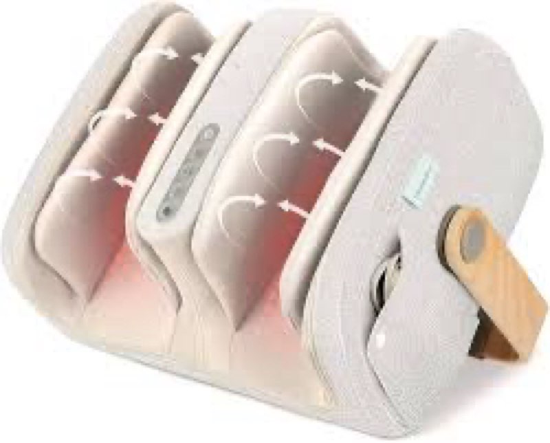 Homedics Luxe Comfort Foot Massager & Calf Massager with Heat, Shiatsu, Deep Kneading, Air Compressi