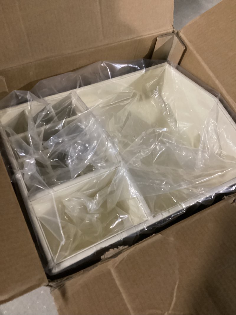 Condition photo showing Good Condition for Vlando Makeup Organizer Countertop,Large Vanity Organizer PU Leather Make up Storage with 4 Drawers Perfume Organizers Cosmetic Display Case for Lipstick,Brushes,Bedroom-Beige 4 layers-Beige