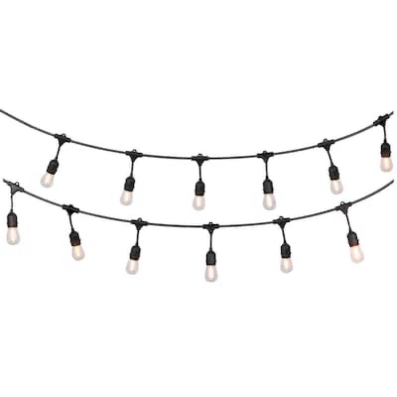 harbor breeze 48-ft plug-in black outdoor string light with 18 white -light led edison bul