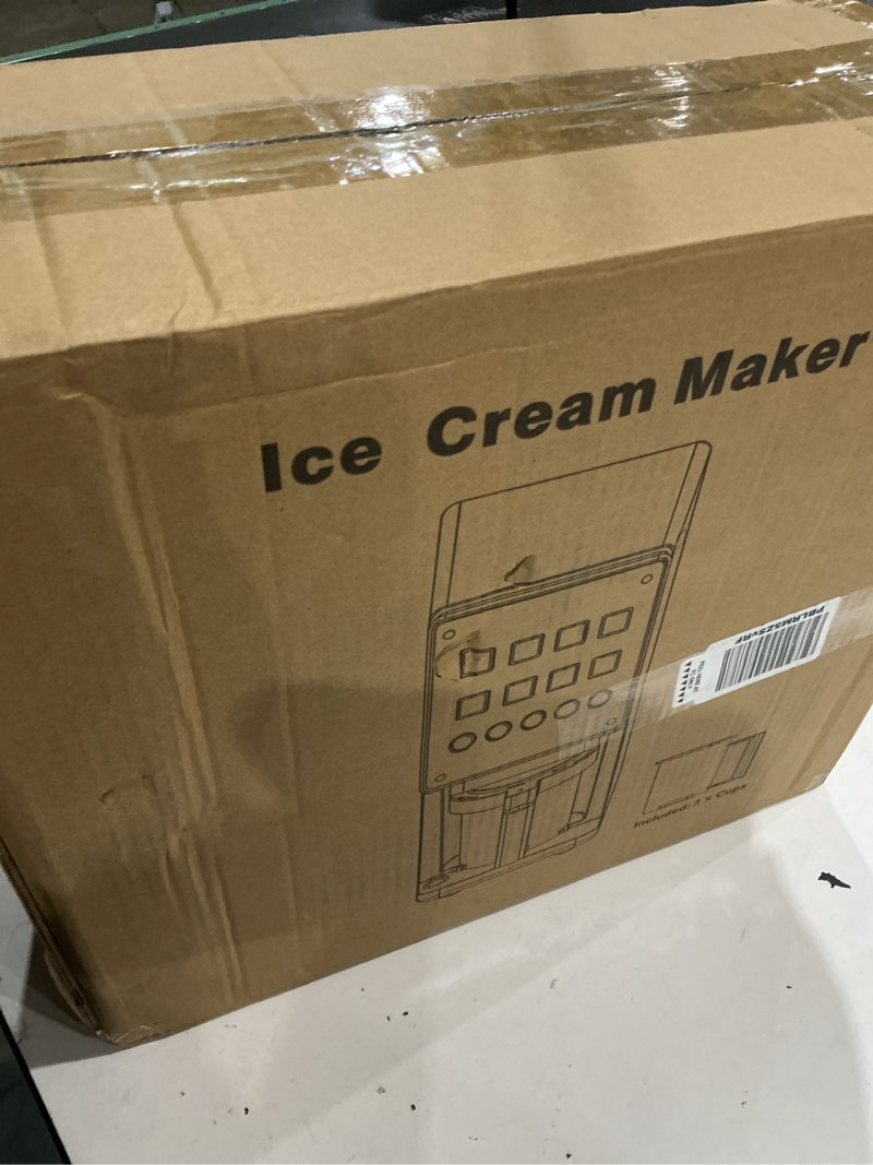 Condition photo showing New/Like New for ice cream maker & 10-in-1 frozen treat maker, 20 oz (3 pints), mix-in + re-spin for creamy texture, gelato, sorbet, slushie, frozen yogurt & smoothie bowls machine for homemade, recipe guide black-3 pint