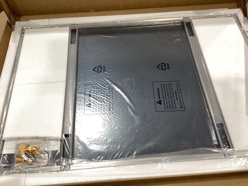 Condition photo showing Good Condition for keonjinn 20 x 30 inch brushed nickel bathroom mirrors for over sink, beveled rectangle framed mirrors for wall, farmhouse bathroom vanity mirror, tempered glass, square corner brushed nickel 30"l x 20"w