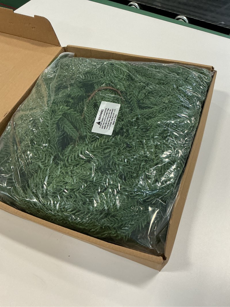 Condition photo showing New/Like New for 5FT 2Pcs Artificial Norfolk Pine Garland Realistic Green Faux Greenery Garland for Christmas Table, Fireplace, Mantle, Window, Stairs, Indoor, Outdoor Holiday Decor 5FT02