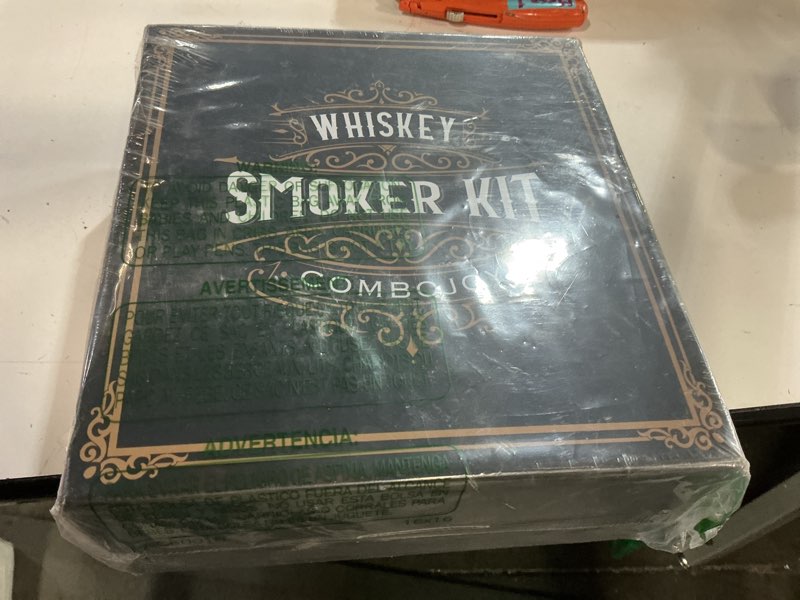 Condition photo showing New/Like New for Whiskey Smoker Kit with Torch - 6 Flavors Wood Chips, 2 Glasses, 2 Ice Ball Molds - Cocktail Smoker Infuser Kit, Old Fashioned Drink Smoker Kit, Birthday Bourbon Whiskey Gifts for Men,Dad(NO Butane)