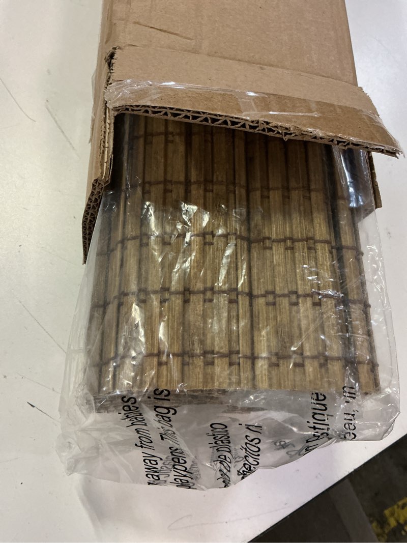 Condition photo showing Good Condition for lazblinds no tools no drill cordless bamboo roman shades, light filtering window treatment, roll up bamboo blinds for windows 23'' w x 64'' h, eastfield teak light filtering-eastfield teak 23" w x 64" h