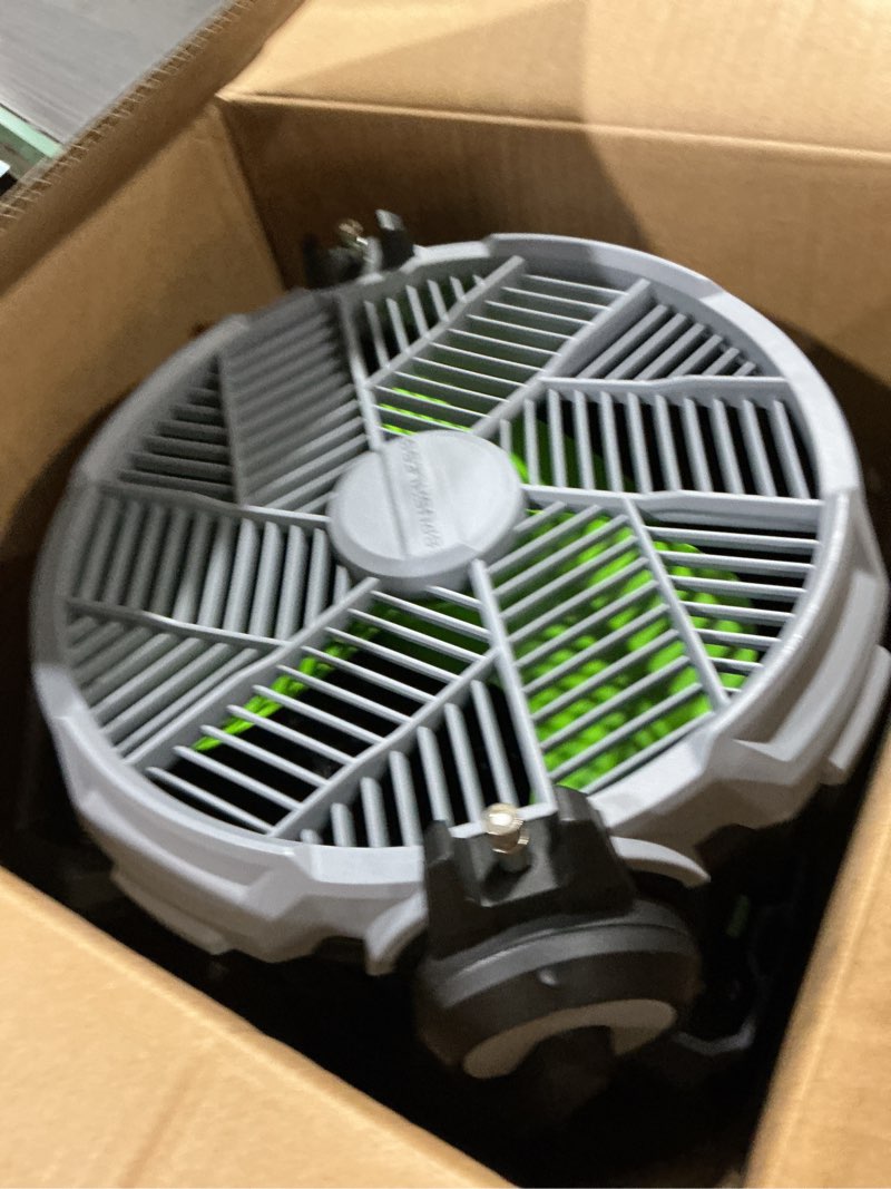Condition photo showing As Is for ego 19.49 in. h 5 speed oscillating misting fan remote control