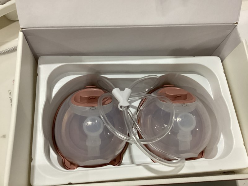 Condition photo showing New/Like New for momcozy breast pump v1 pro hospital-grade, hands-free & portable wearable pump, upgraded electric pump with 3 fine-tuned rhythms|15 levels, come with leak-proof doublefit flange, cozy red. v1 pro cozy red