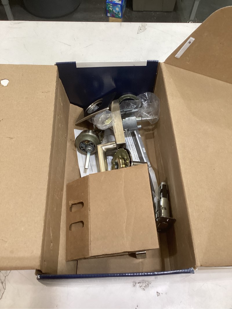 Schlage F60 V CEN 619 LAT Century Front Entry Handleset with Latitude Lever, Deadbolt Keyed 1 Side, Satin Nickel Satin Nickel Latitude