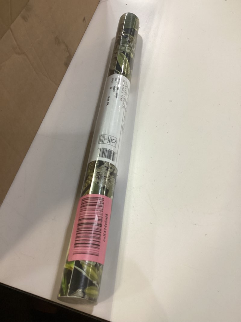 Condition photo showing New/Like New for RoomMates RMK11450WP Black and Green Tropical Flowers Peel and Stick Wallpaper Black/Green 5" x 16"