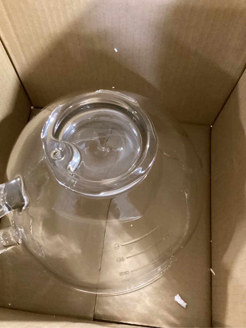Condition photo showing New/Like New for double-layer thickened glass mixer bowl for kitchenaid tilt-head stand mixers 4.5-5 quart, 5qt mixing bowl replacement for kitchenaid with measurement markings & handle