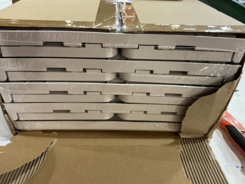 Condition photo showing New/Like New for SNSLXH 5 Pack Stackable Closet Storage Basket, Multifunctional & Foldable Closet Organizer for Bathroom Kitchen Laundry Room Wardrobe Storage, Space-Saving Clothes Storage Drawer Organizer, White White 5 Pack