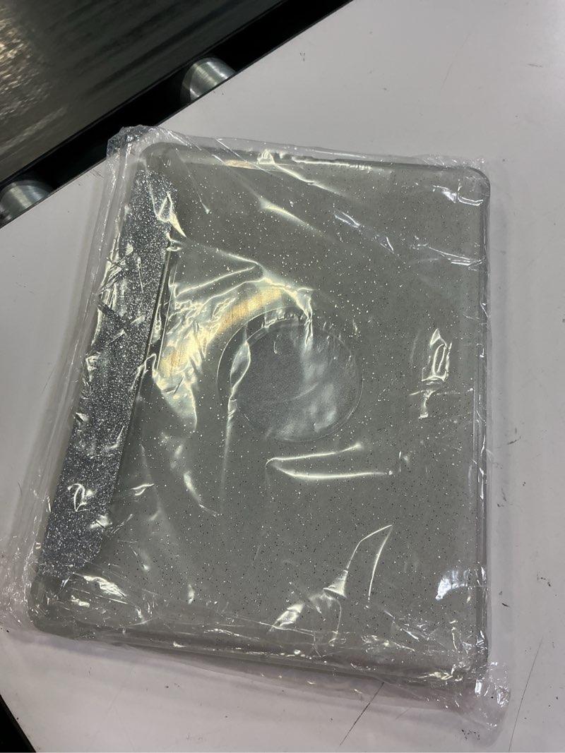 Condition photo showing Good Condition for clear case for ipad 9th / 8th / 7th generation (2021/2020 / 2019) 10.2 inch - glitter shiny sparkly cover with transparent back shell, [pencil holder, auto sleep/wake] - silver