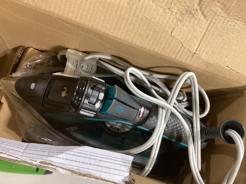 Condition photo showing Good Condition for rowenta pro master stainless steel soleplate steam iron for clothes, anti-drip protection, 210 g/min, 400 microsteam holes, 1775 watts iron steamer for clothes, powerful steam dw8360 12.7 fl oz water tank powerful steam