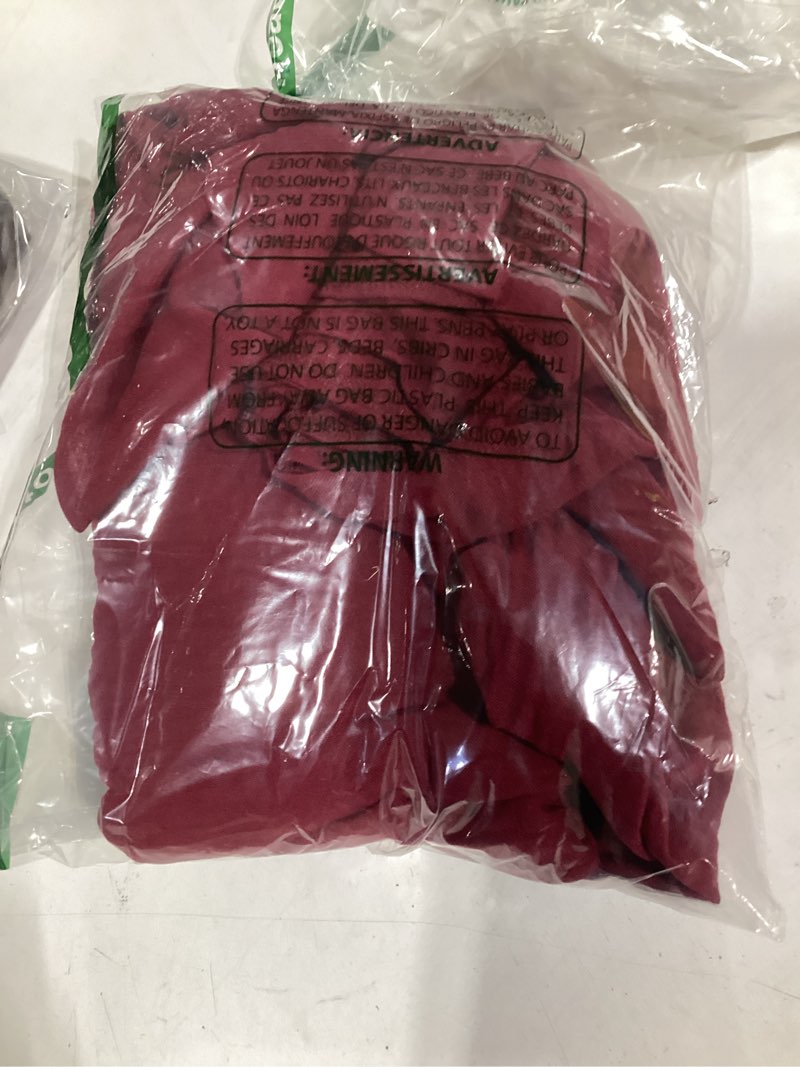 Condition photo showing New/Like New for women's spring summer button down casual tiered ankle length 3/4 sleeve elastic a-line flowy dress with pockets medium wine red