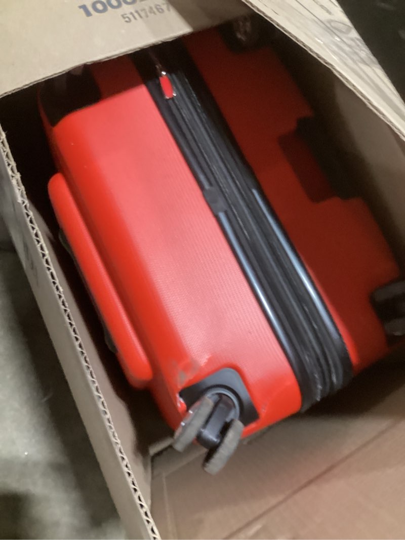 Condition photo showing Good Condition for Rockland Melbourne Hardside Expandable Spinner Wheel Luggage, Red, Checked-Large 28-Inch Checked-Large 28-Inch Red