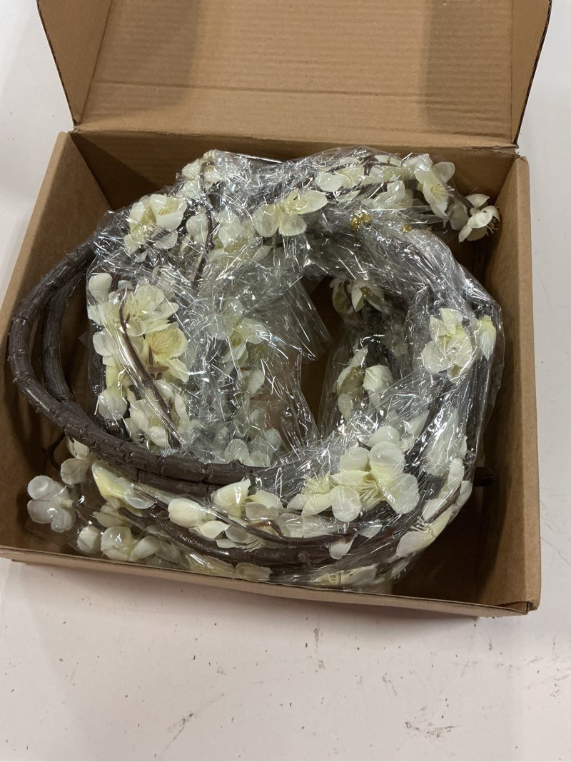 Condition photo showing Good Condition for Cherica 4 Pcs Cherry Blossom Branches 39 Inch White Fake Flowers Spring Decorations for Home Decor, Artificial Flowers Long Stem Branches for Vase Wedding Office Party Table Decor Centerpieces 4 Pcs White