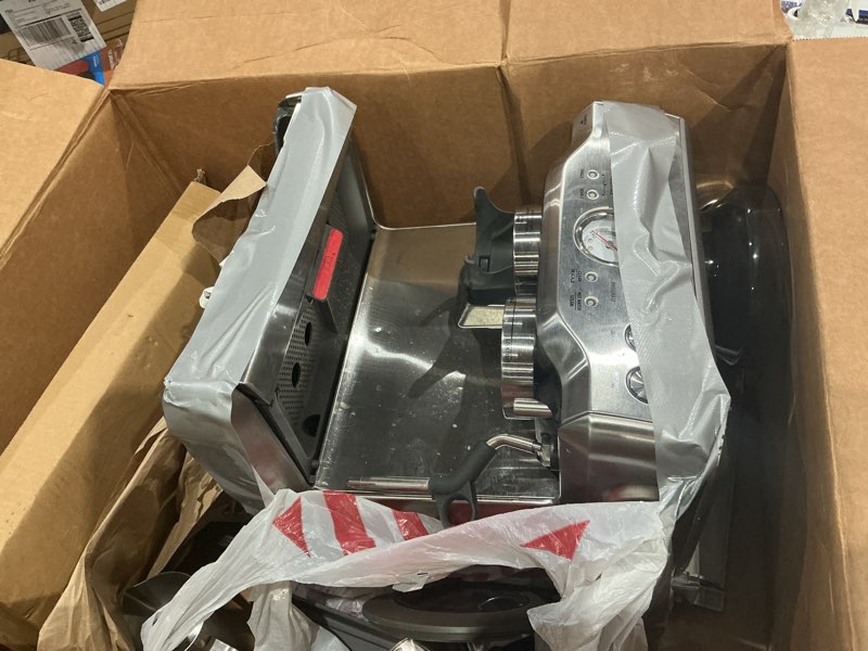Condition photo showing As Is for breville barista express espresso machine bes870xl, brushed stainless steel