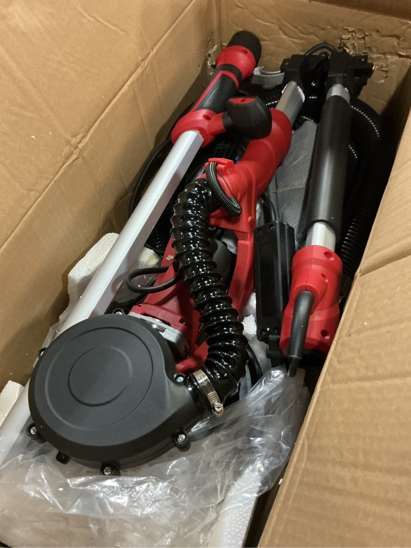 Condition photo showing Good Condition for drywall sander, 1000w popcorn ceiling removal tool, foldable automatic drywall sander with vacuum dust collection, led light, 6 variable speed 800-2200rpm,15pcs sanding discs (red?