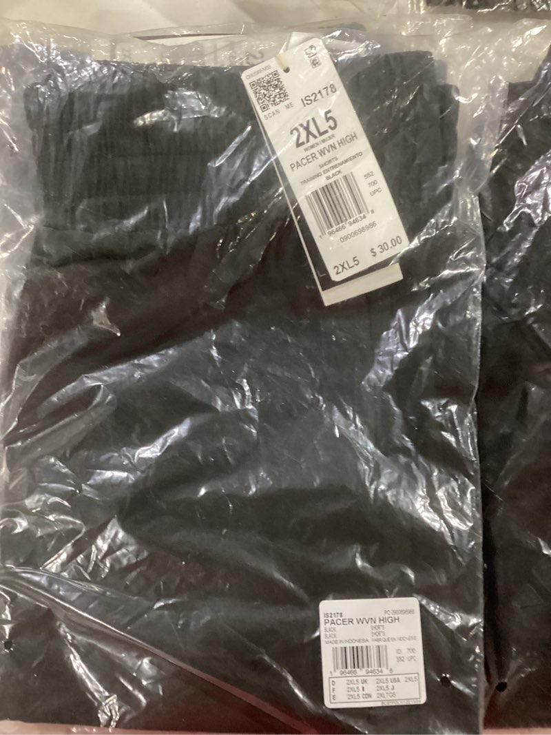 Condition photo showing New/Like New for Adidas Women's Pacer Training 3 Stripes Woven High Rise Shorts, Black, XX-Large 5 Inch Inseam