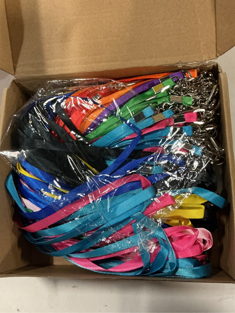 Condition photo showing New/Like New for Marspark 100 Set Name Tag Lanyards with ID Holder Clear ID Name Badges Cruise Lanyards Bulk Clip Waterproof Plastic Card Holders for Adults Kids Business School Office Supplies (Multicolor) Multicolor 100