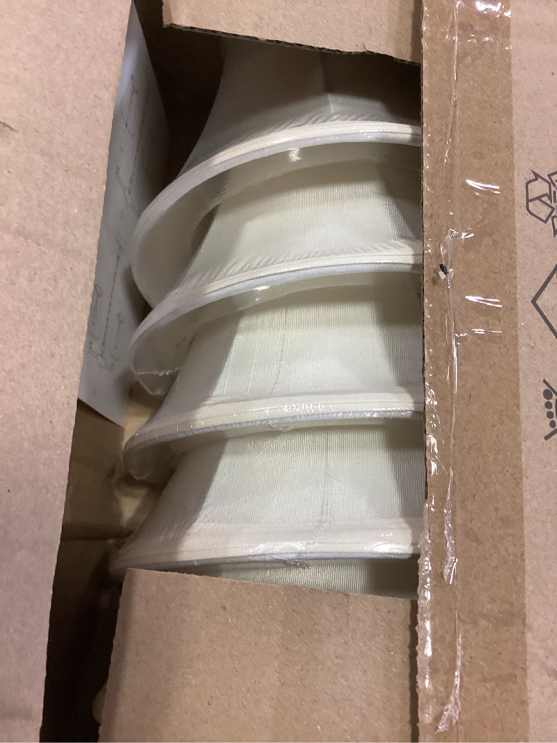 Condition photo showing New/Like New for wellmet chandelier shades, only for candelabra bulbs, clip-on fitter lamp shades, 3" x 6" x 5", 6 pcs set cream white bell-3x6x5 inches